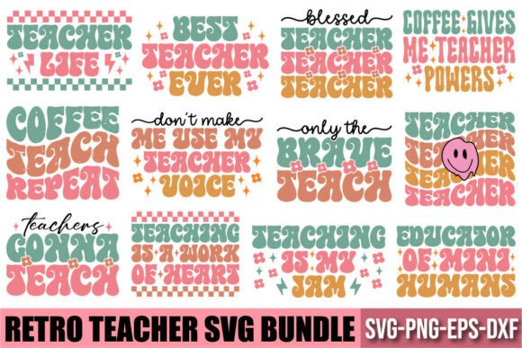 Download Retro Teacher SVG Bundle, Groovy Vintage - Retro teacher svg bundle Collection