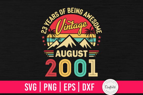 Download Vintage 2001 August 23th Birthday Gifts - 2001 Collection