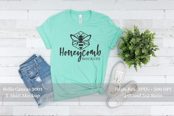 Download 2001 Heather Mint T-Shirt Mockup - 2001 Collection